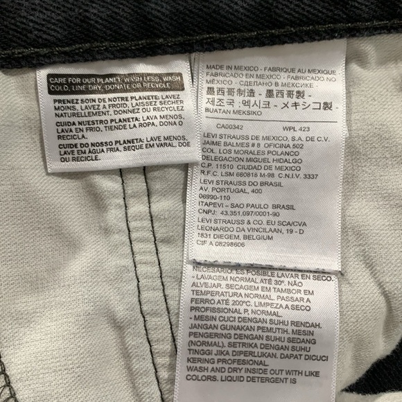 Levi’s 505 Black Straight Fit 100% Cotton Zip Fly Jeans size 34x30 - Picture 10 of 12